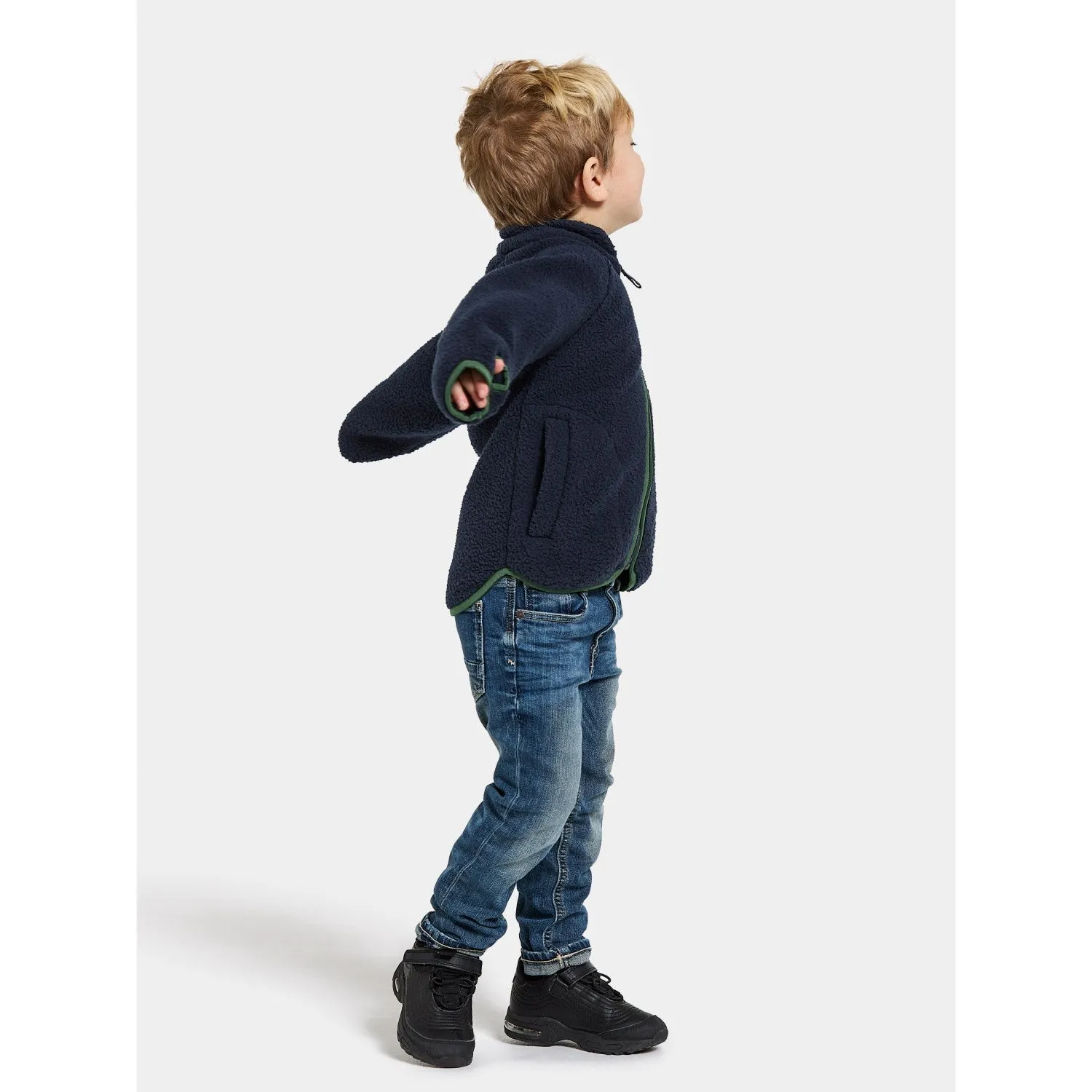 Didriksons Navy Gibbs Kids Fullzip Fleece Jacket 2