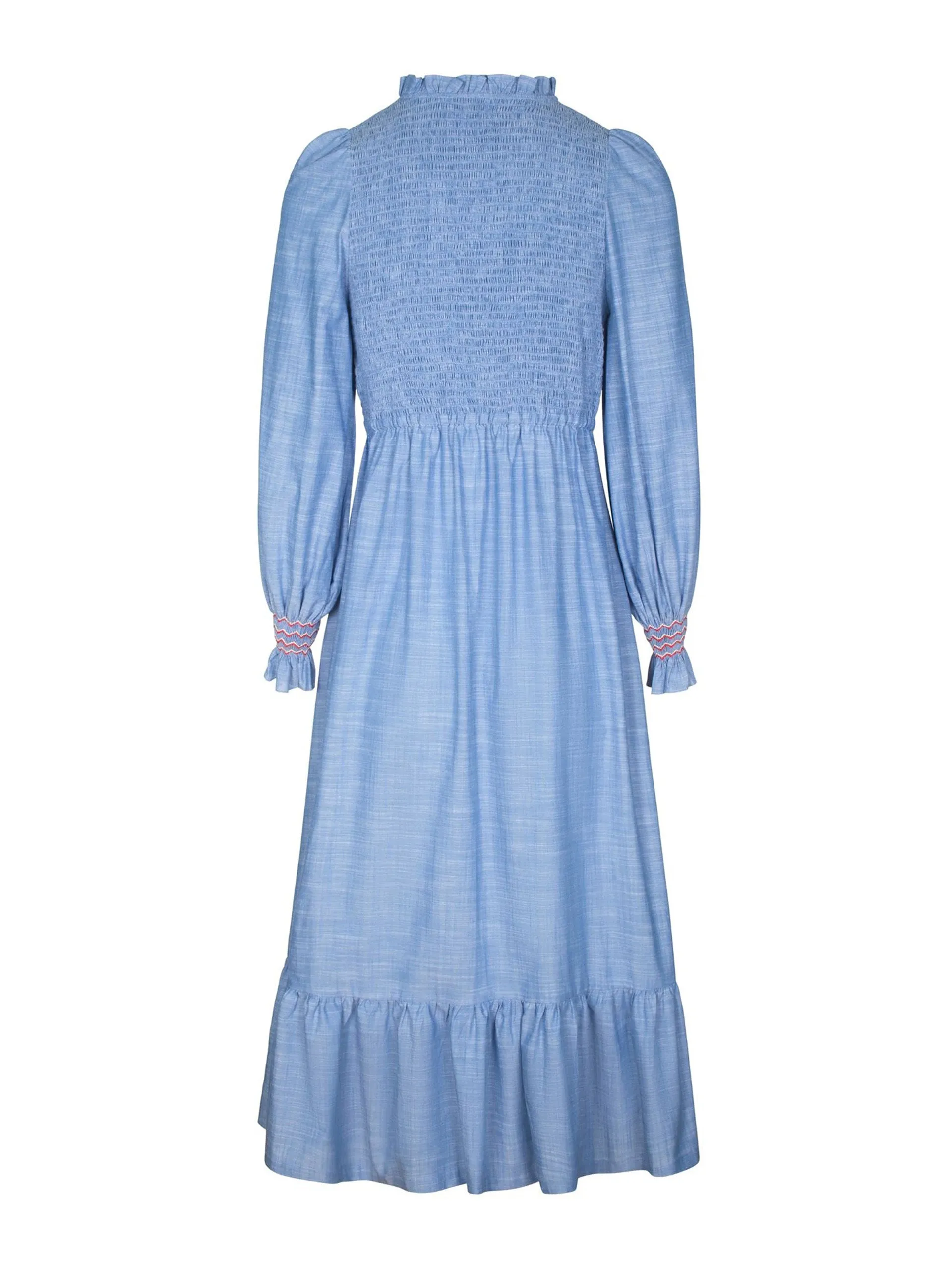 Emmeline pankhurst dress chambray with strawberries and cream hand smocking