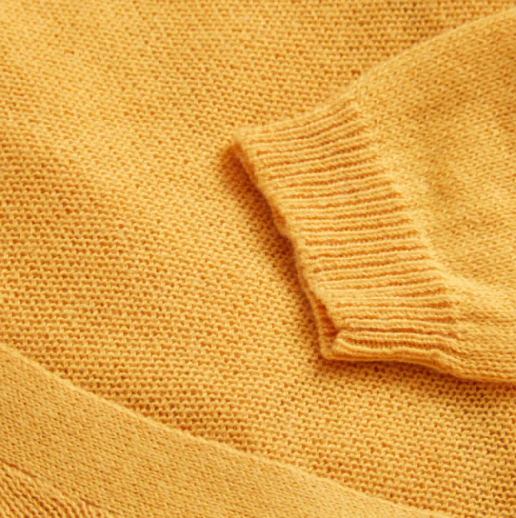 English Weather Ochre Cotton V Neck Cardigan