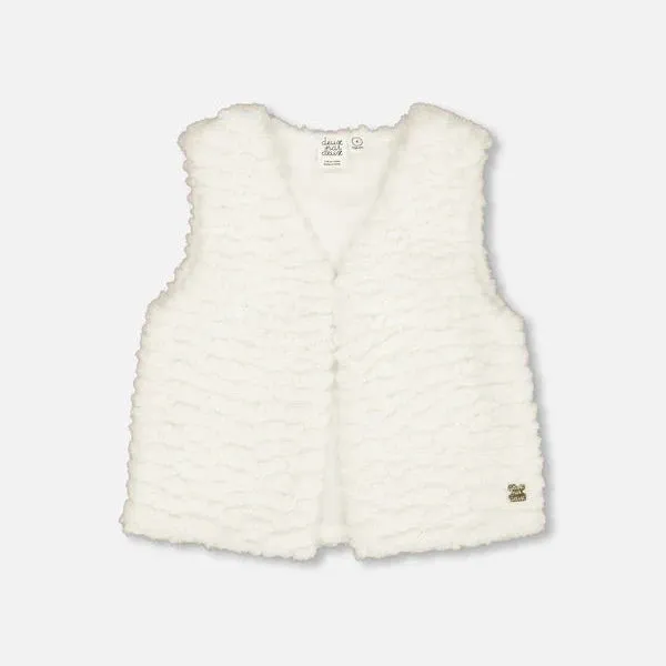 Faux Fur Vest Off White