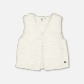 Faux Fur Vest Off White