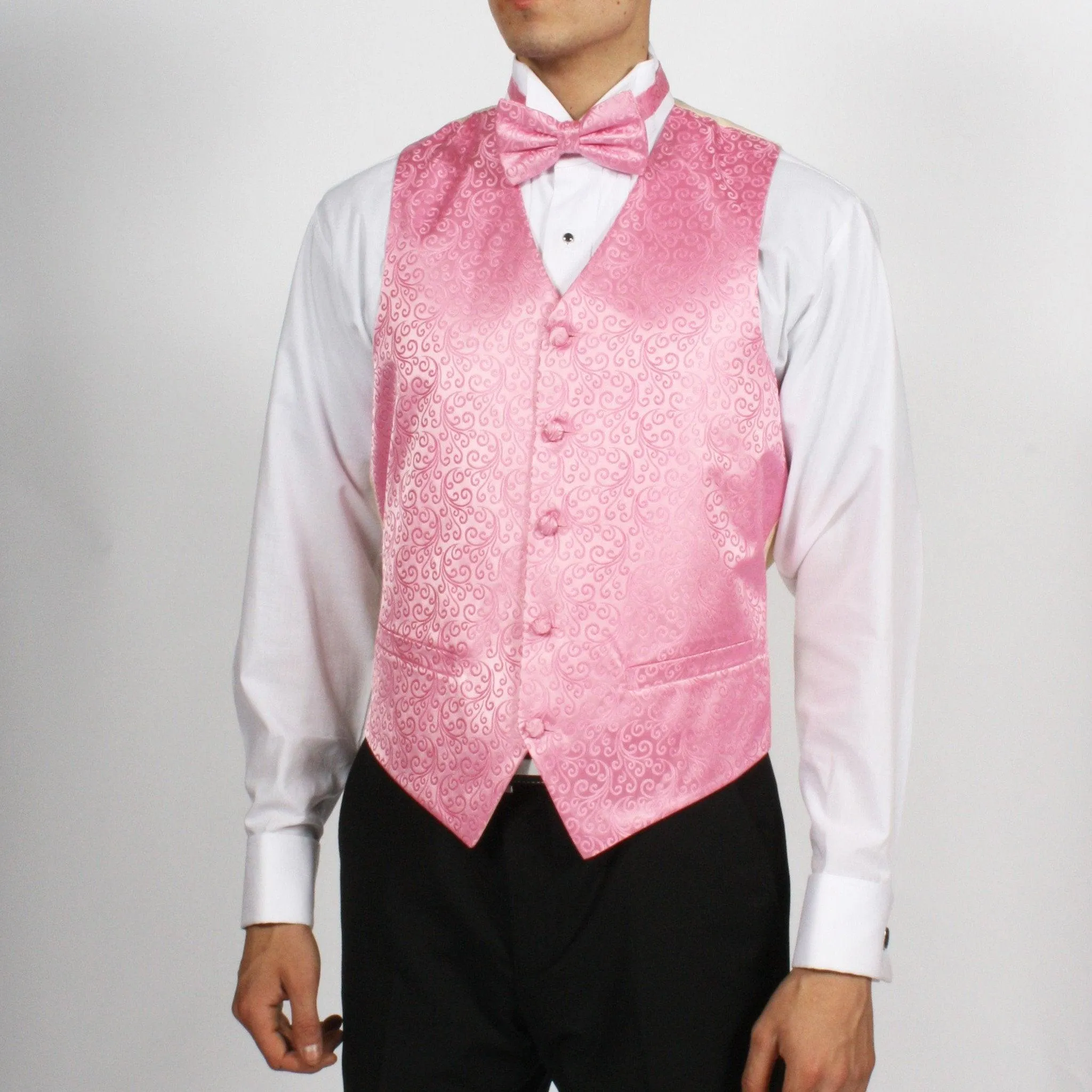 Ferrecci Mens PV50-10 Pink Cream Vest Set