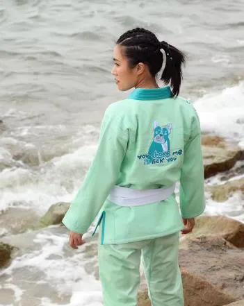 FLUORY BJJF27 JIU JITSU GI WOMAN SIZE F0-F2 LIGHT GREEN