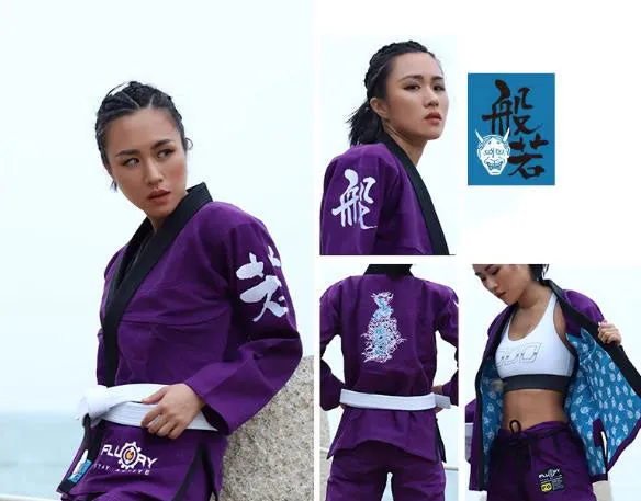 FLUORY ENLIGHTENMENT BJJF09 JIU JITSU GI WOMAN SIZE F0-F2 PURPLE