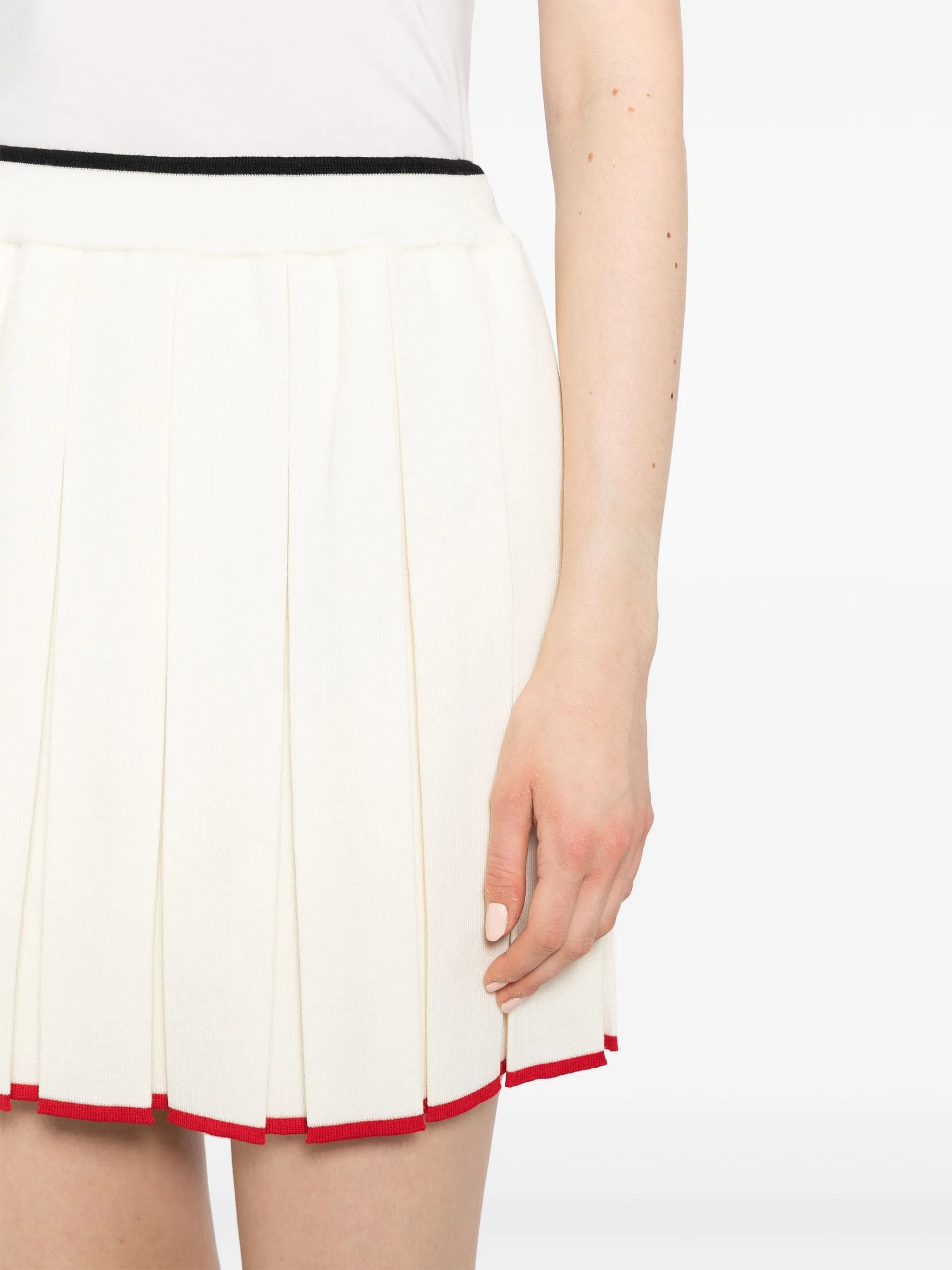 Full Needle Stitch Mini Pleated Skirt