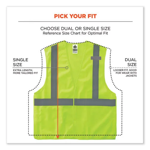 Glowear 8215ba-s Single Size Class 2 Economy Breakaway Mesh Vest, Polyester, 4x-large, Lime, Ships In 1-3 Business Days