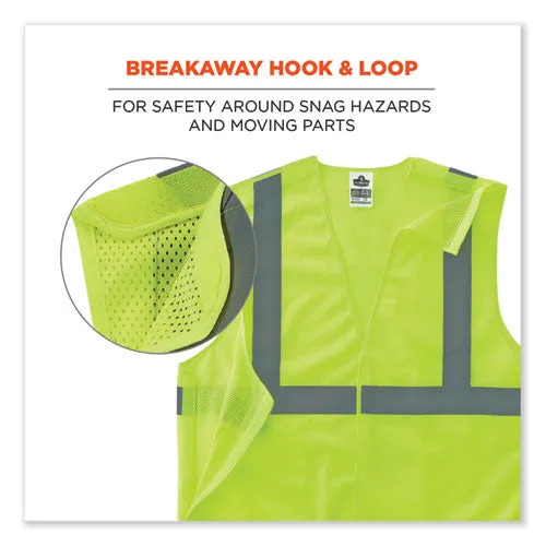 Glowear 8215ba-s Single Size Class 2 Economy Breakaway Mesh Vest, Polyester, 4x-large, Lime, Ships In 1-3 Business Days