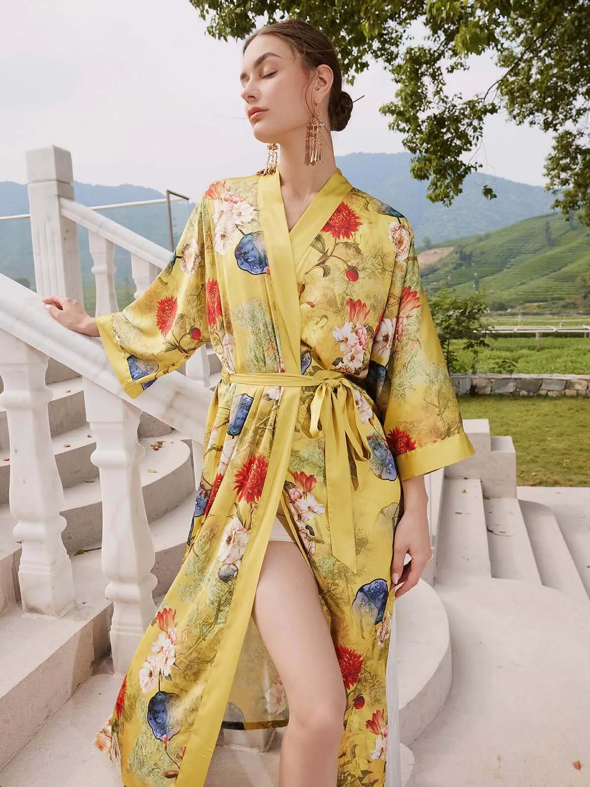 Golden Spring Kimono Robe