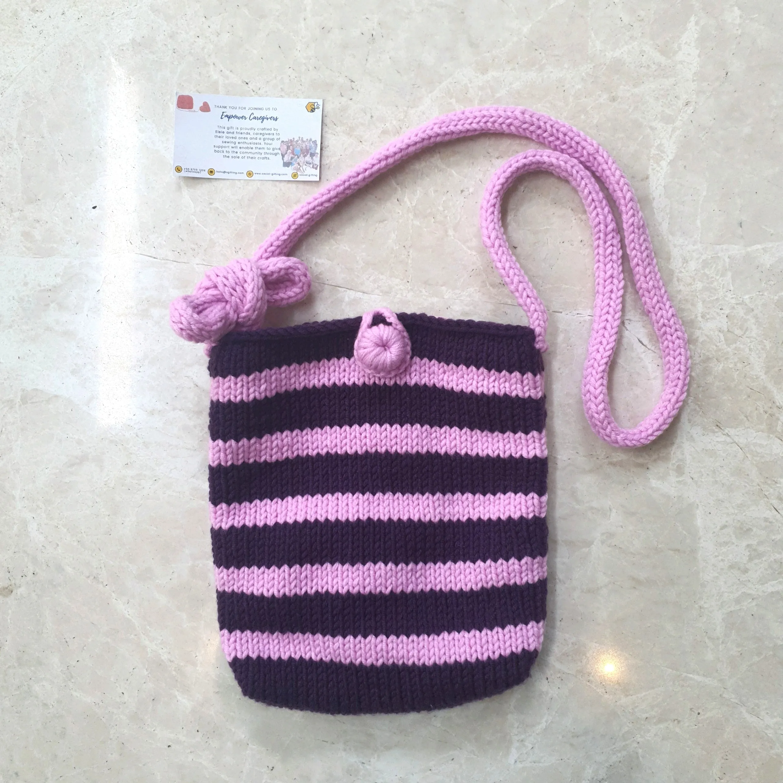 Hand-Knitted Cross Body Bag