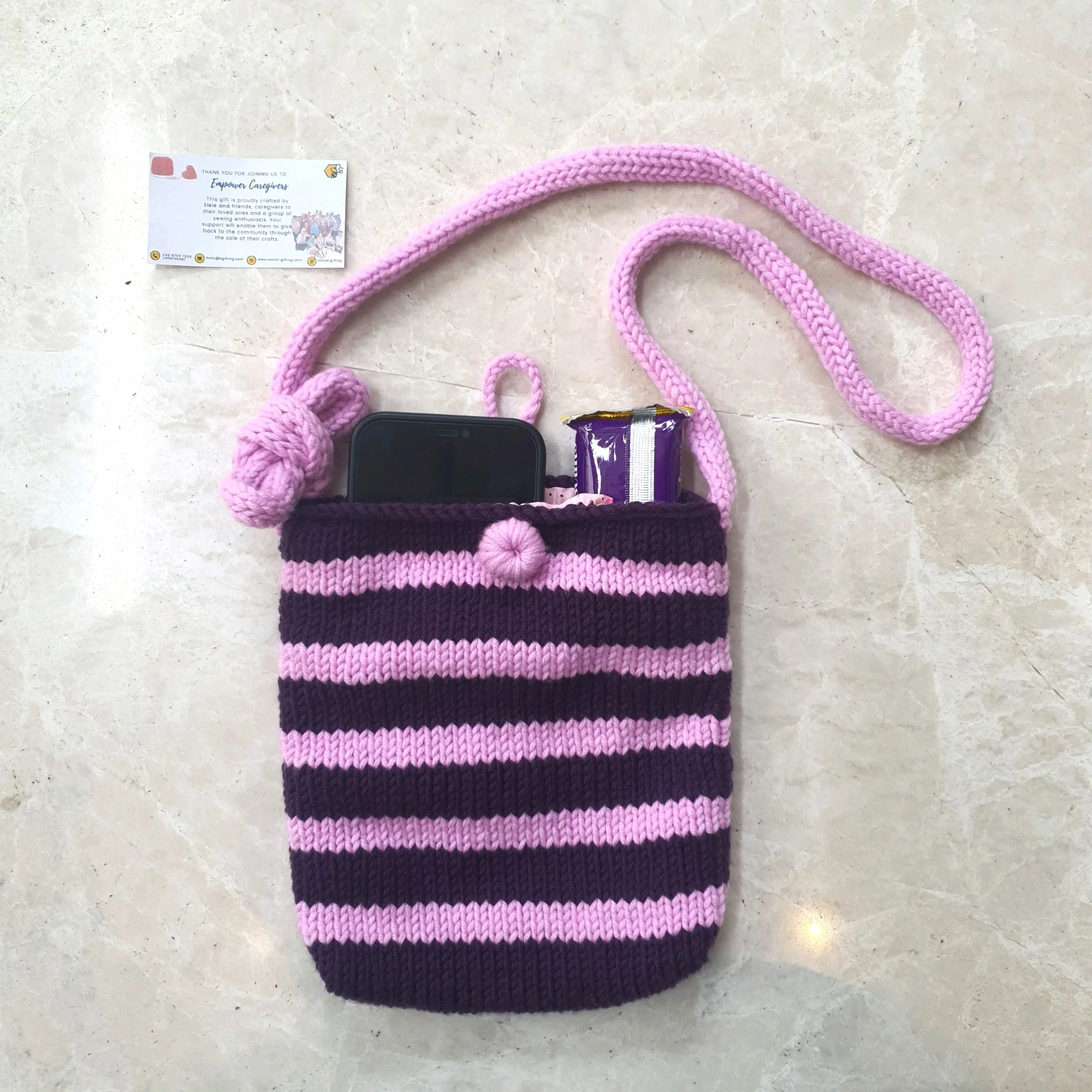 Hand-Knitted Cross Body Bag