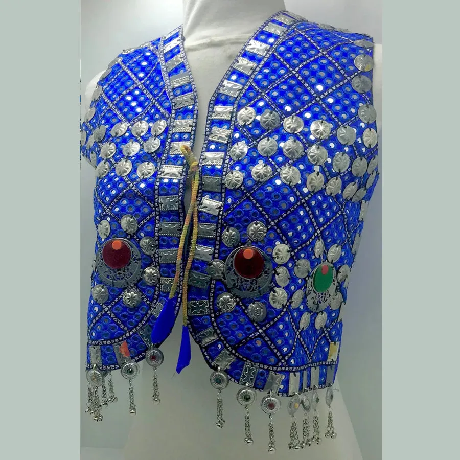 Handmade Embroidered Vest With Silver Bells and Motifs