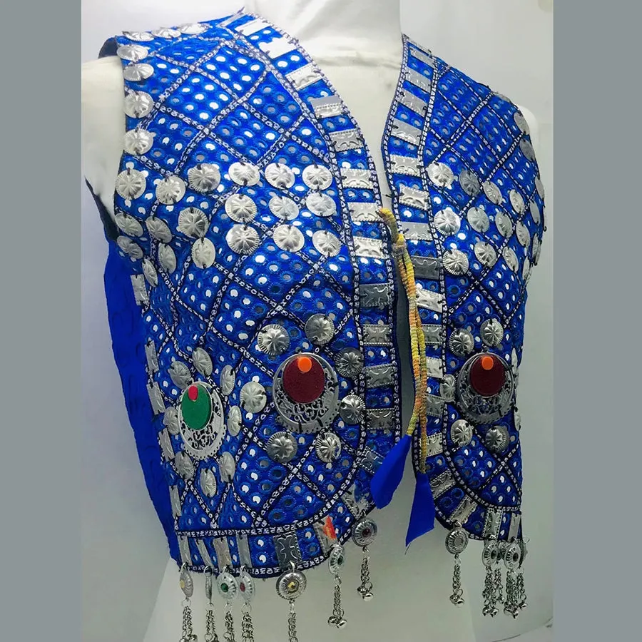 Handmade Embroidered Vest With Silver Bells and Motifs