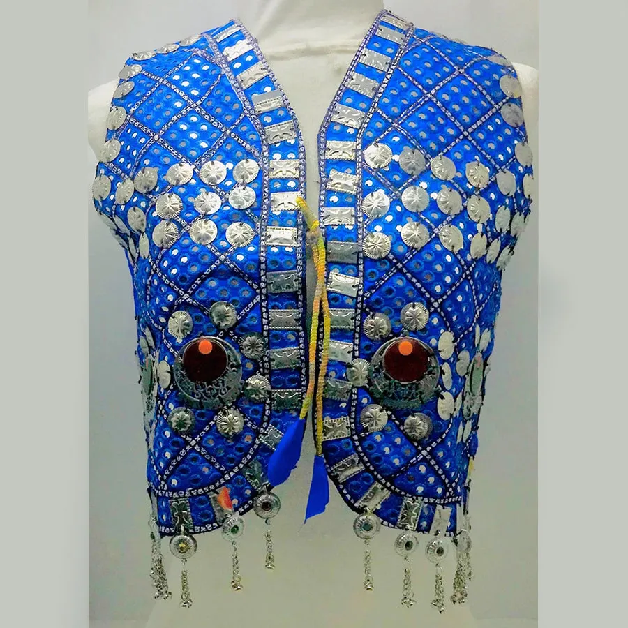 Handmade Embroidered Vest With Silver Bells and Motifs