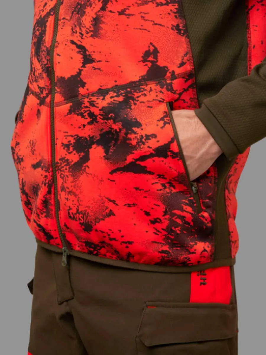 HARKILA Wildboar Pro Camo Fleece Jacket - Mens - AXIS MSP Wildboar Orange / Shadow Brown