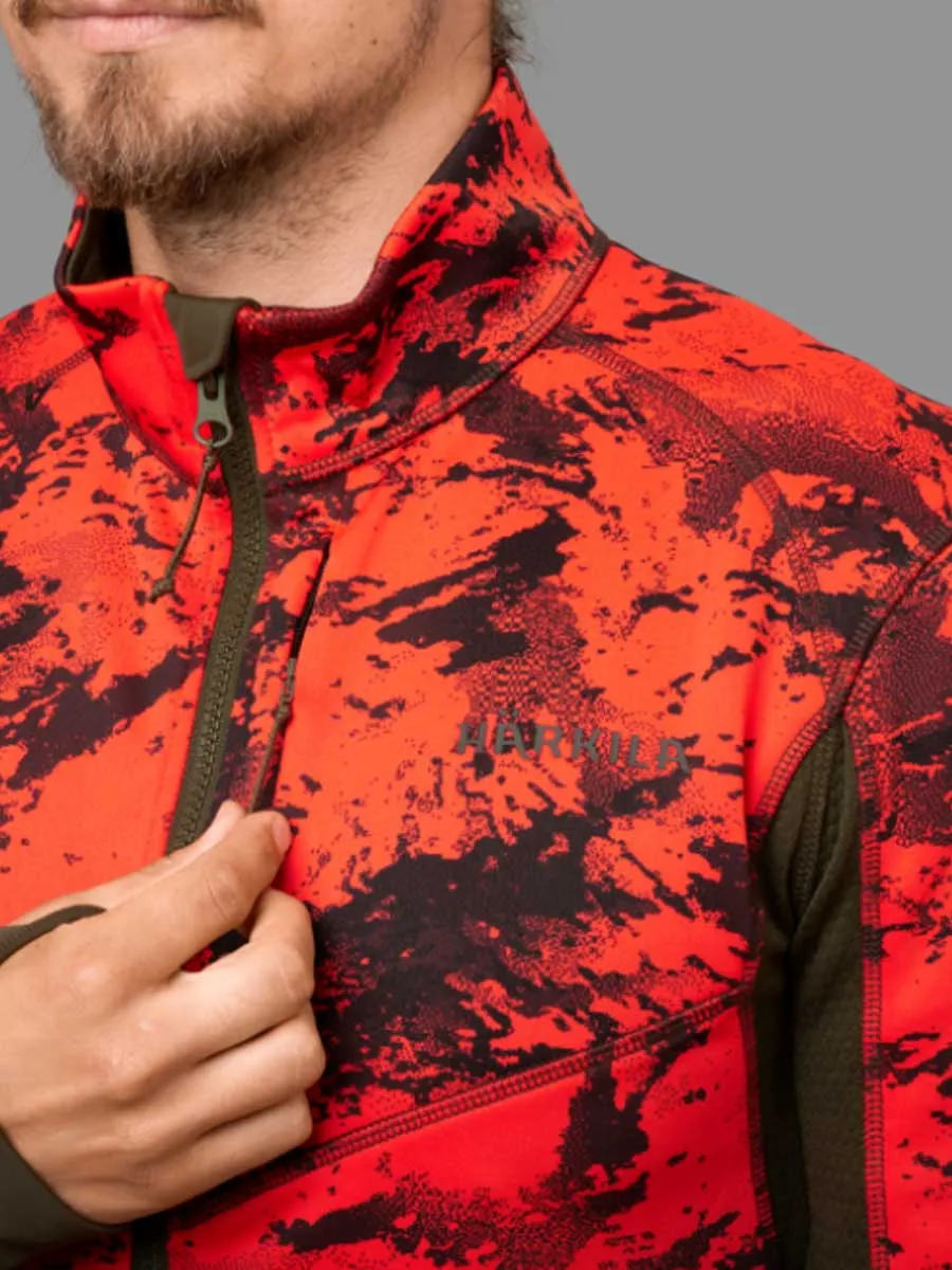 HARKILA Wildboar Pro Camo Fleece Jacket - Mens - AXIS MSP Wildboar Orange / Shadow Brown