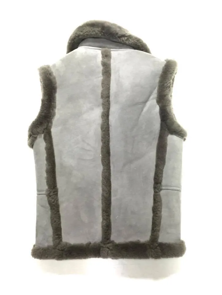 Jakewood Grey Suede Shearling Vest