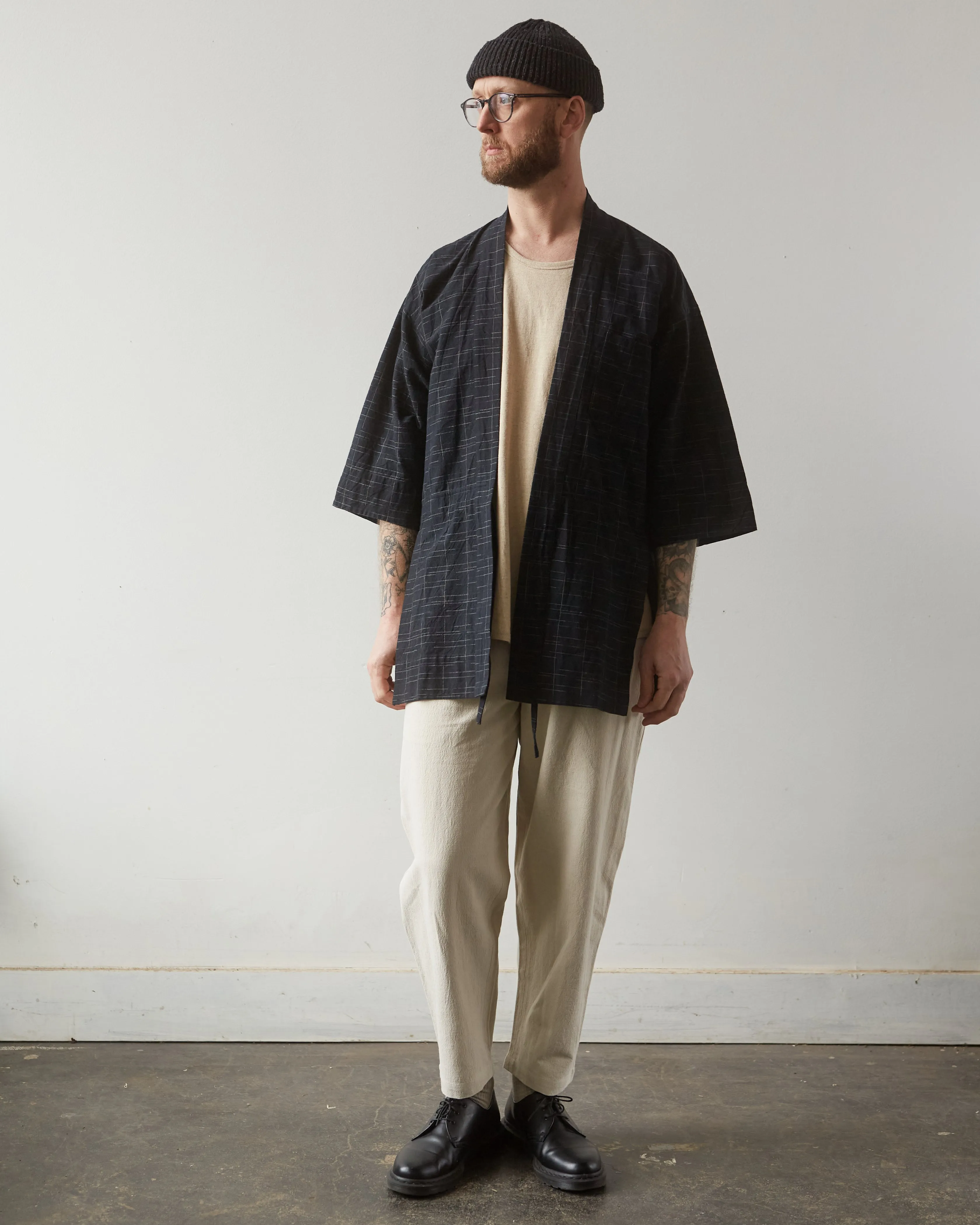 Jan-Jan Van Essche Unisex Kimono #10, Black Kasuri