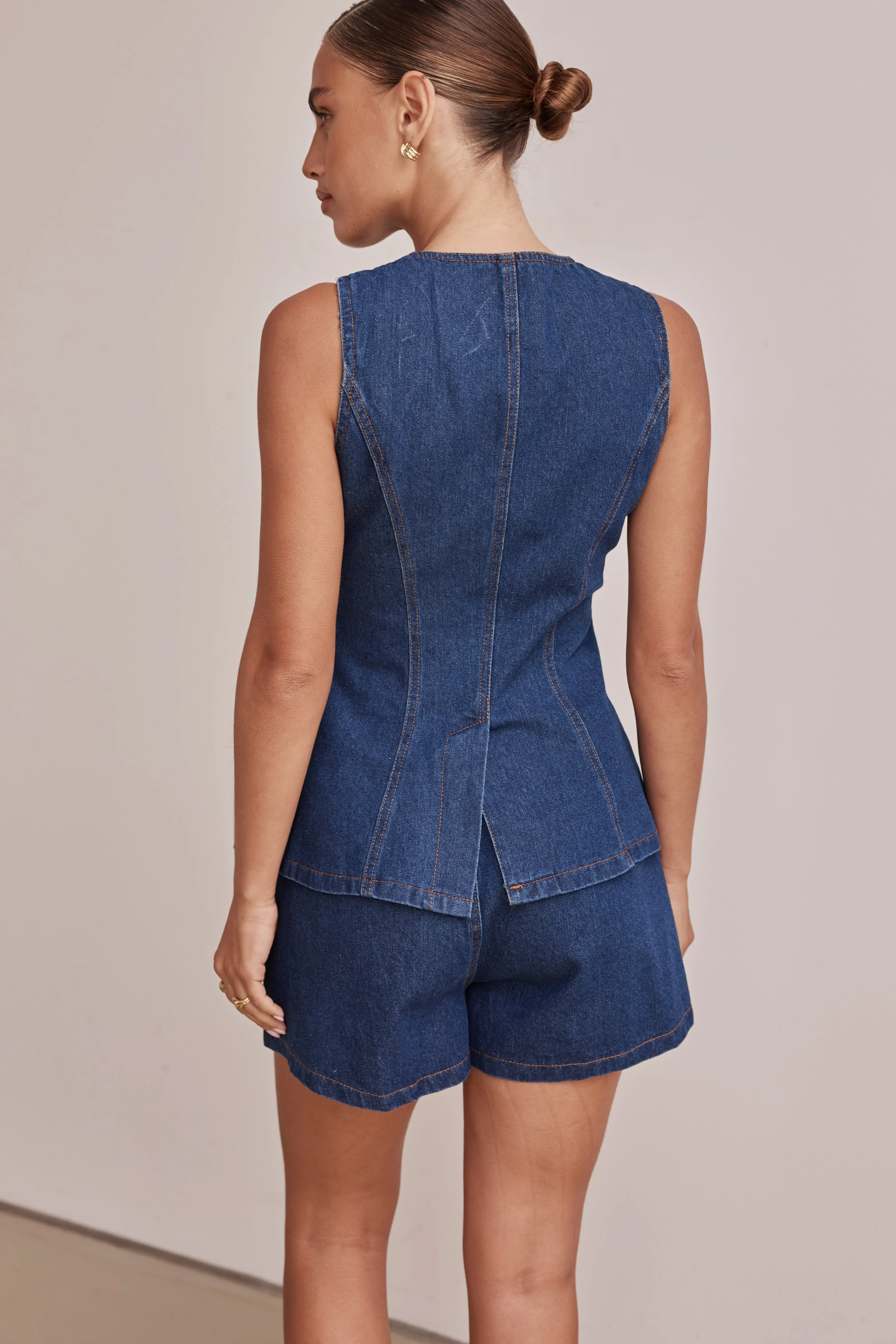 Jules Denim Vest (Blue)