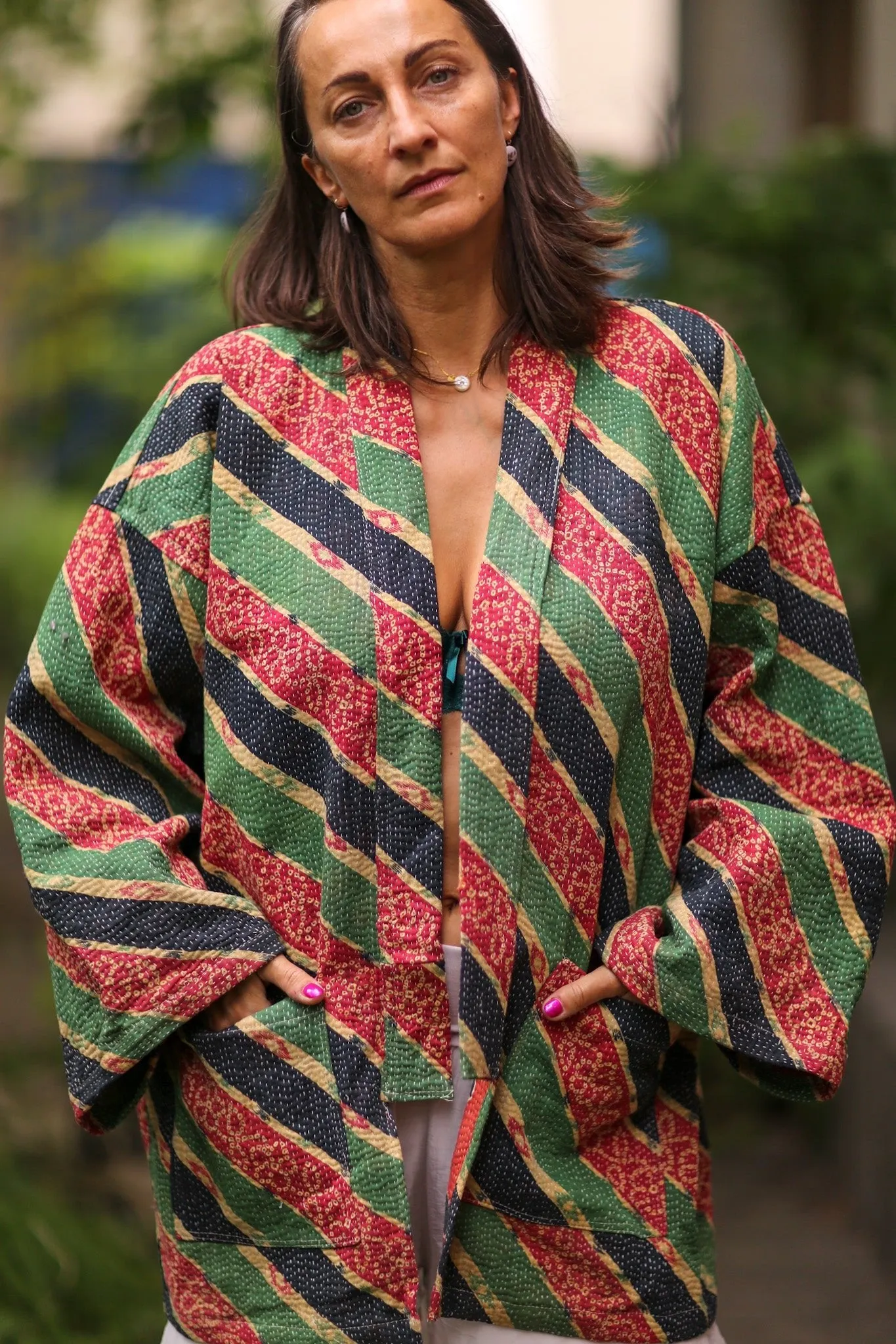 KANTHA KIMONO JACKET INIZ