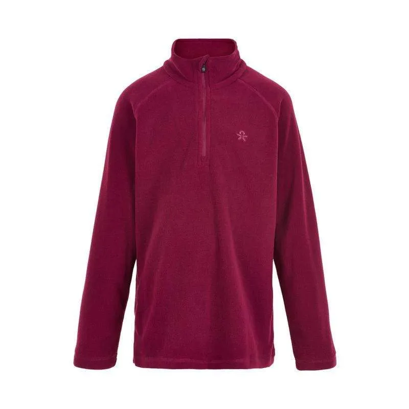 Kid's Half Zip Pullover Fleece Sweater: Beet Red