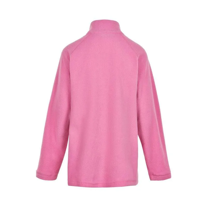 Kid's Half Zip Pullover Fleece Sweater: Fuchsia Pink