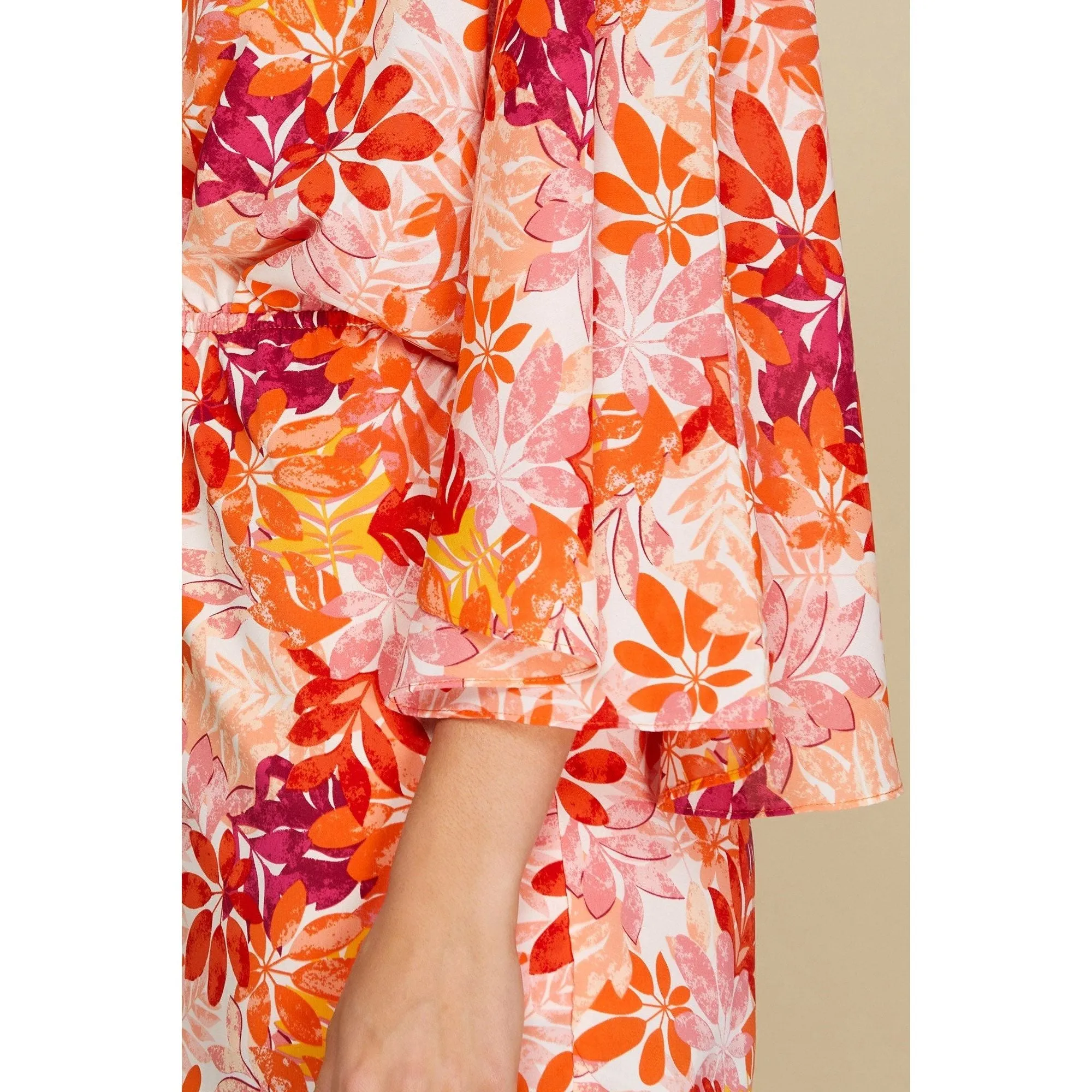 Kimono Sleeve Floral Woven Romper