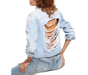 Ladies Distressed denim jacket