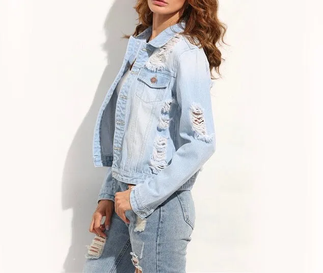 Ladies Distressed denim jacket