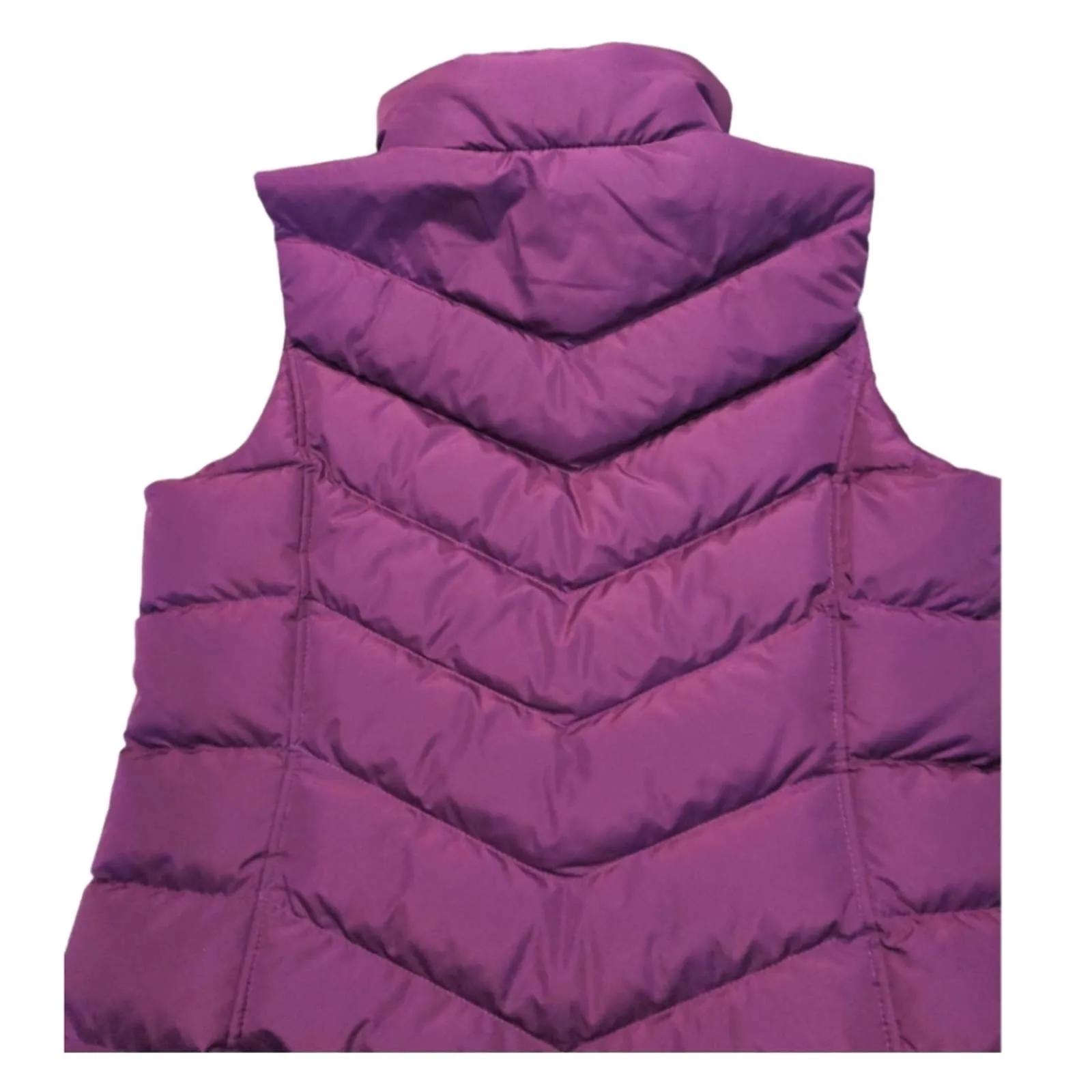 LANDS' END Purple Puffer Down Feather HyperDry Full Zipper HyperDry Vest Medium