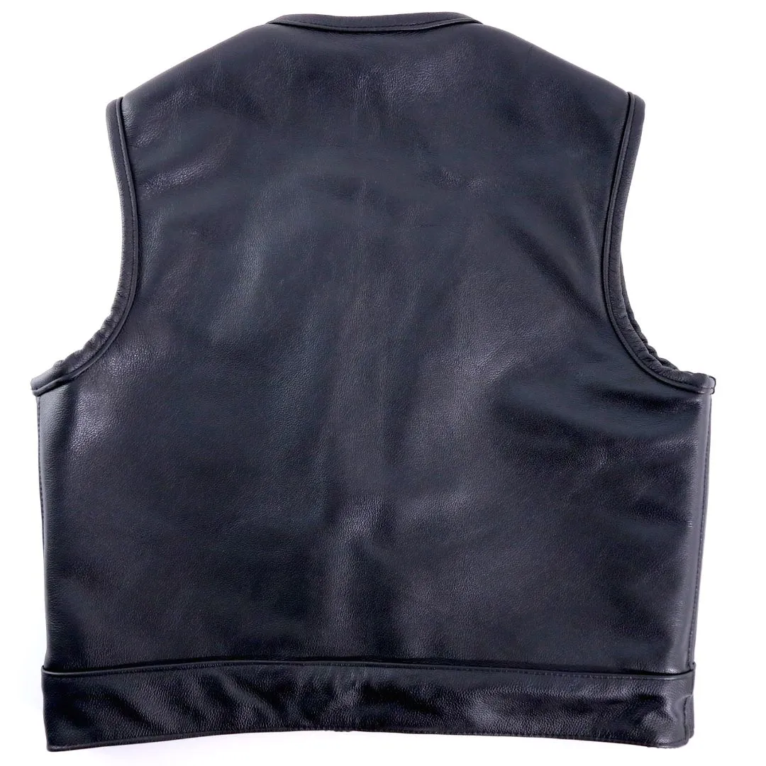 Legendary 'Lowlife' Leather Cropped Club Style Motorcycle Vest