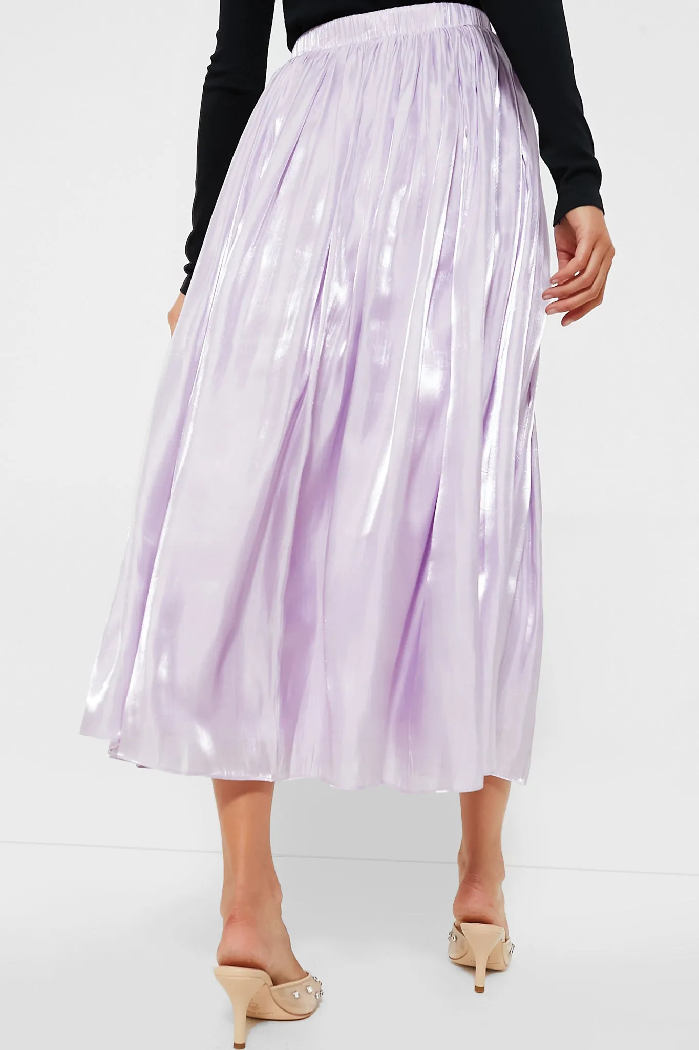 Lilac Pleated Bellamy Skirt