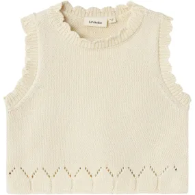 Lil'Atelier Turtledove Ramla Loose Short Knit Vest