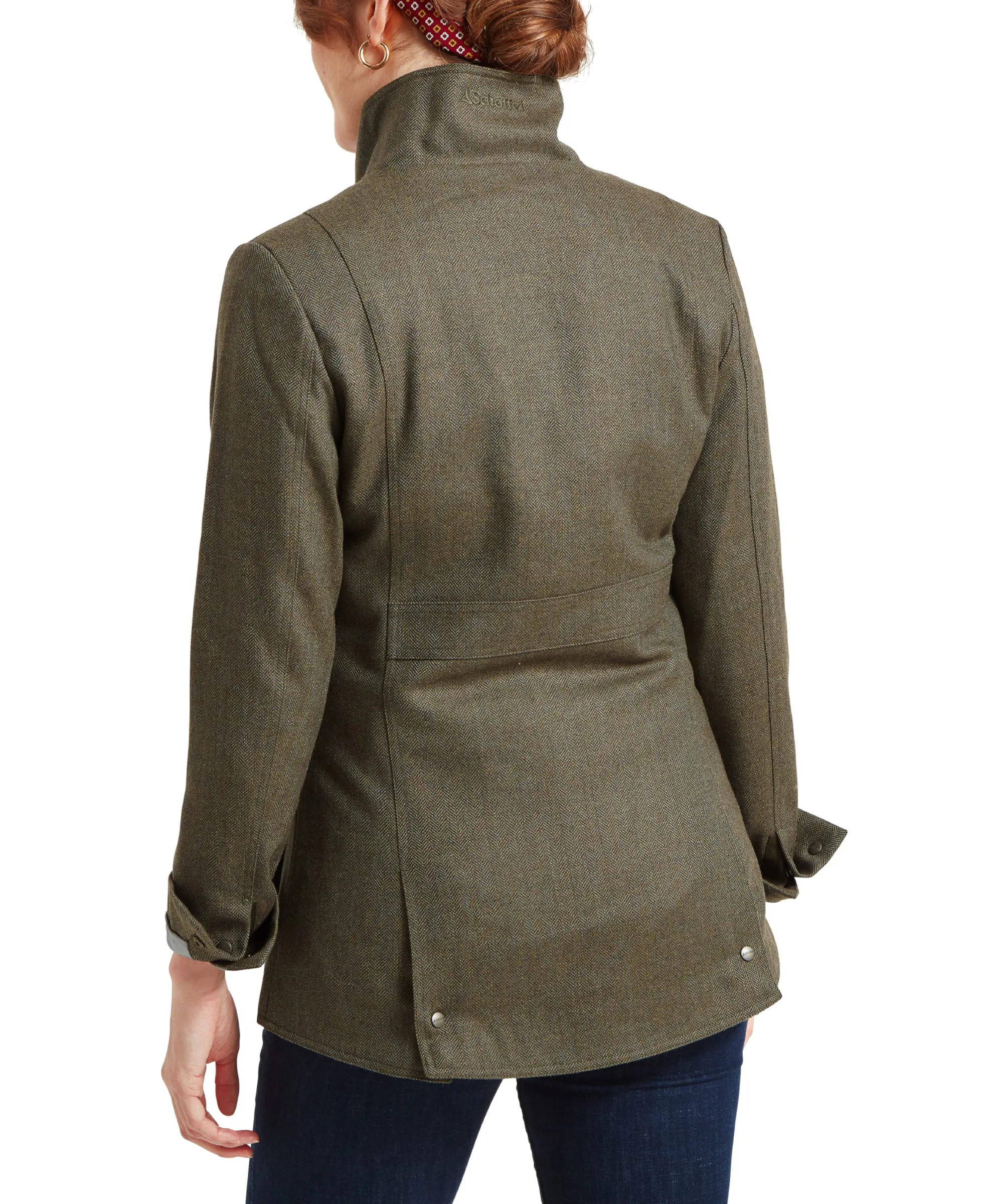 Lilymere Tweed Jacket - Loden Green Herringbone Tweed