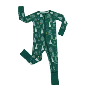 Little Sleepies Green Twinkling Trees Convertible Romper/Sleeper