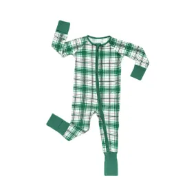 Little Sleepies Noel Plaid Convertible Romper/Sleeper