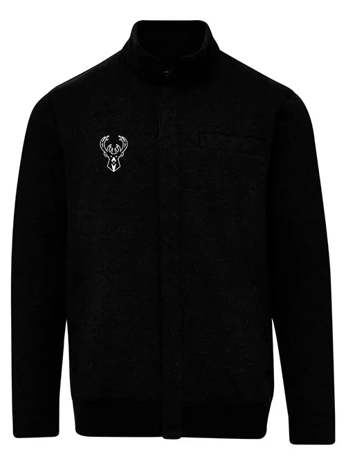 Magna-Ready Adaptive Black Knit Milwaukee Bucks Fleece Long Sleeve Jacket with Magnetic Closures