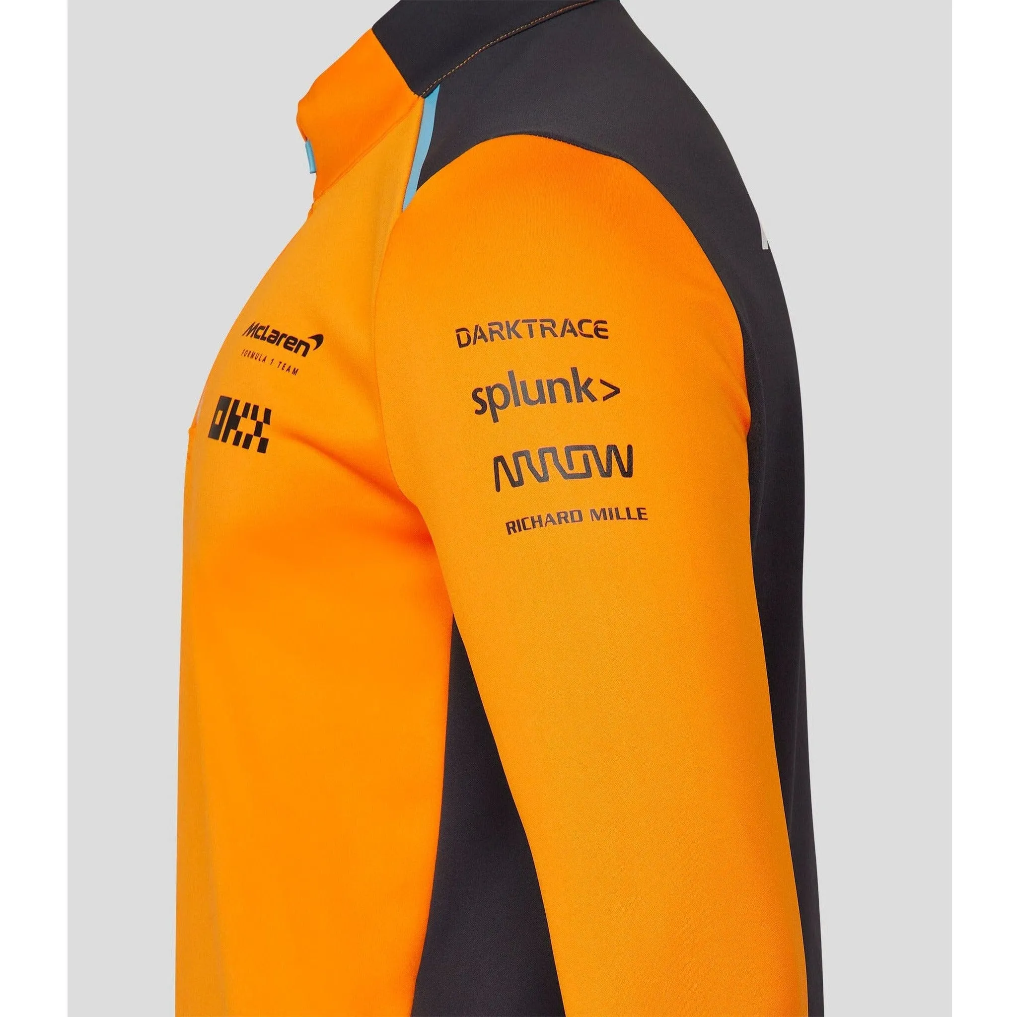 McLaren F1 Men's 2023 Team Quarter Zip Midlayer Jacket- Papaya