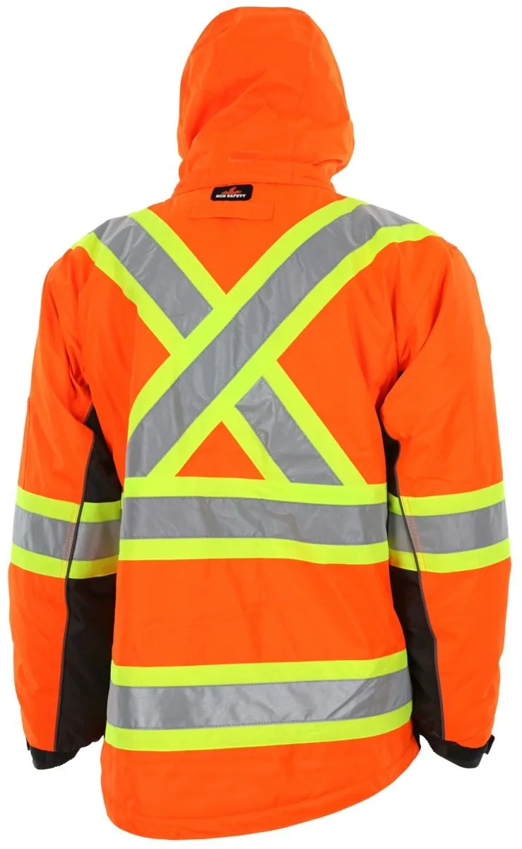 MCR Safety VT31JH Double Insulated Vortex High Visibility Rain Gear Winter Jacket, Hi Vis Orange, 1 Each