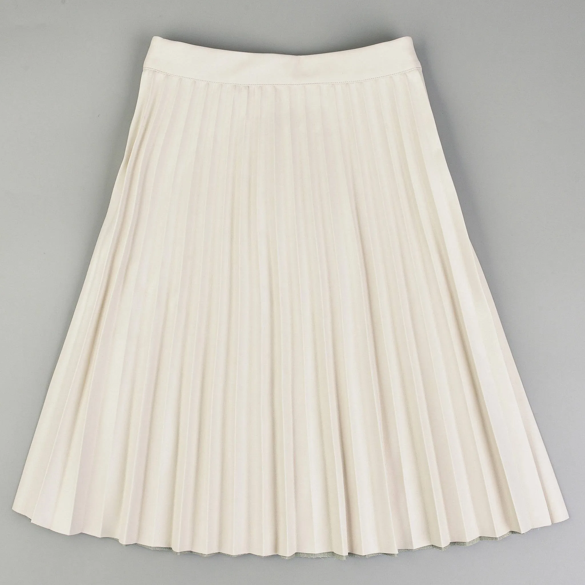 Melange Pleated Pleather Skirt