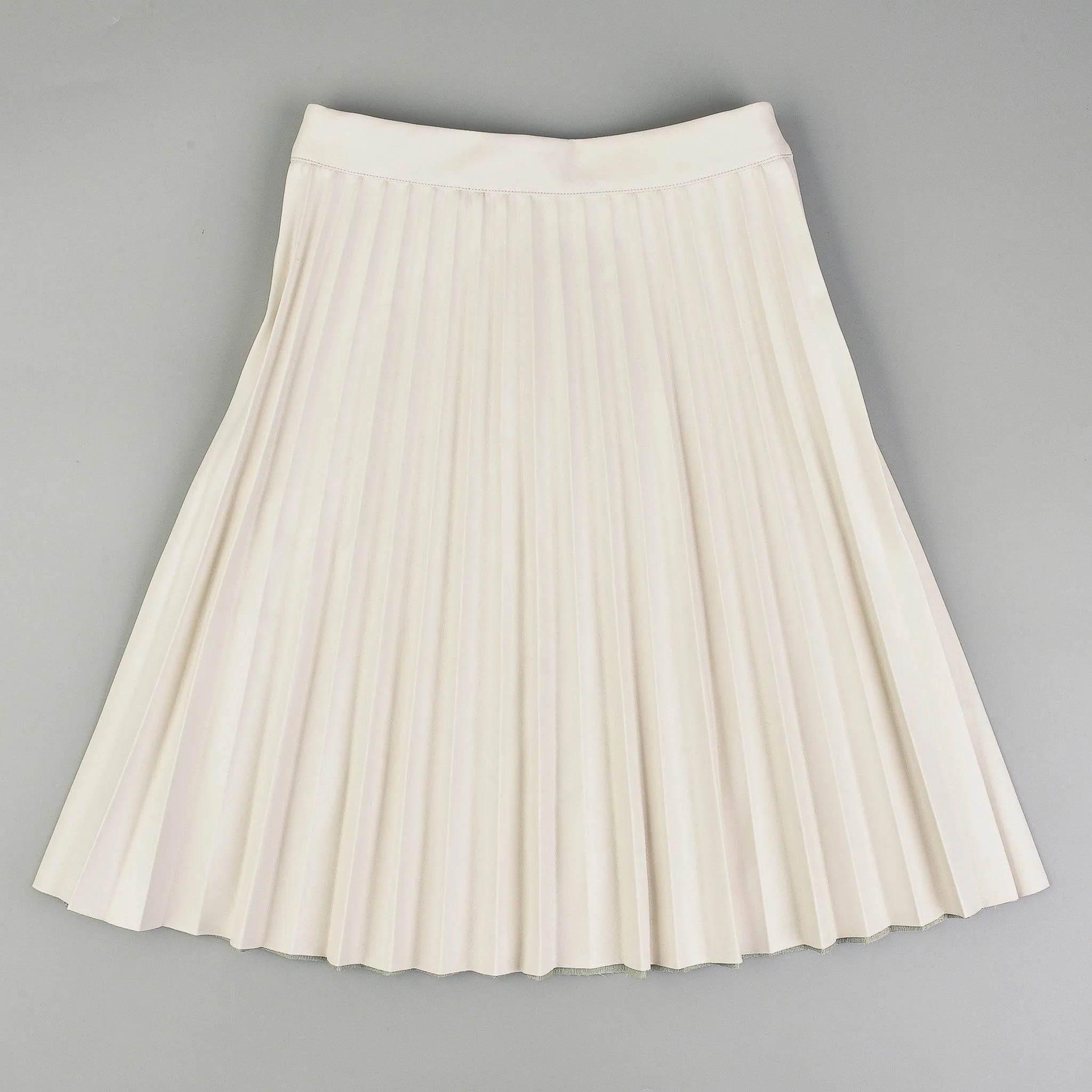 Melange Pleated Pleather Skirt