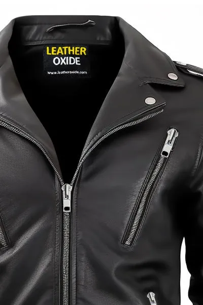 Men Nifty Black Leather Jacket