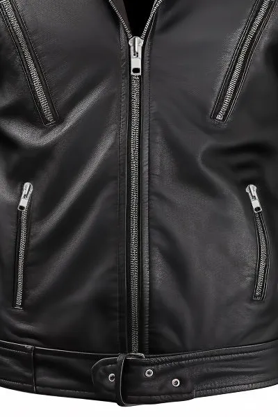 Men Nifty Black Leather Jacket