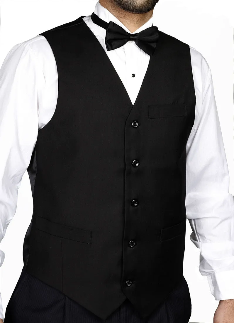 Men's Basic Black Tuxedo Vest by NYM