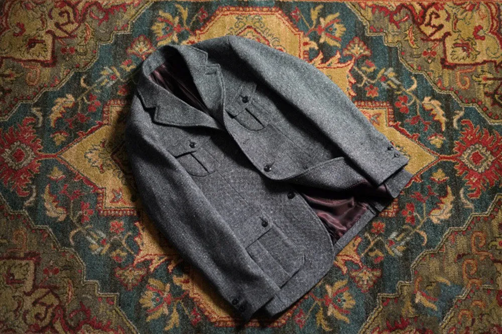 Men's Colored Speckle Tweed Safari Jacket