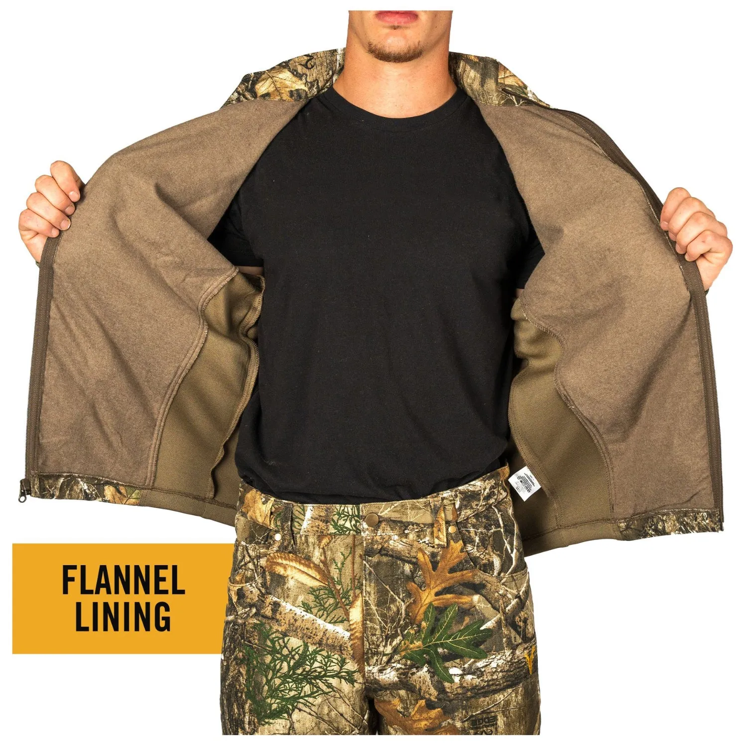 Men’s Flannel Lined Camo Hunting Jacket