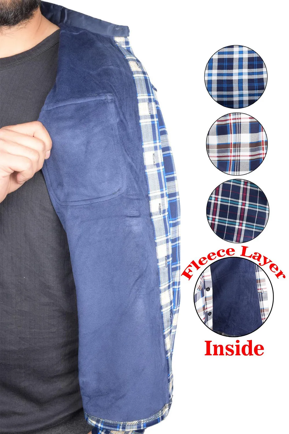 Mens Fleece Layer Winter Shirt