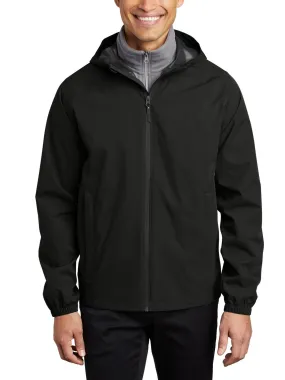 Men's Full-Zip Waterproof Hooded Essential Rain Jacket