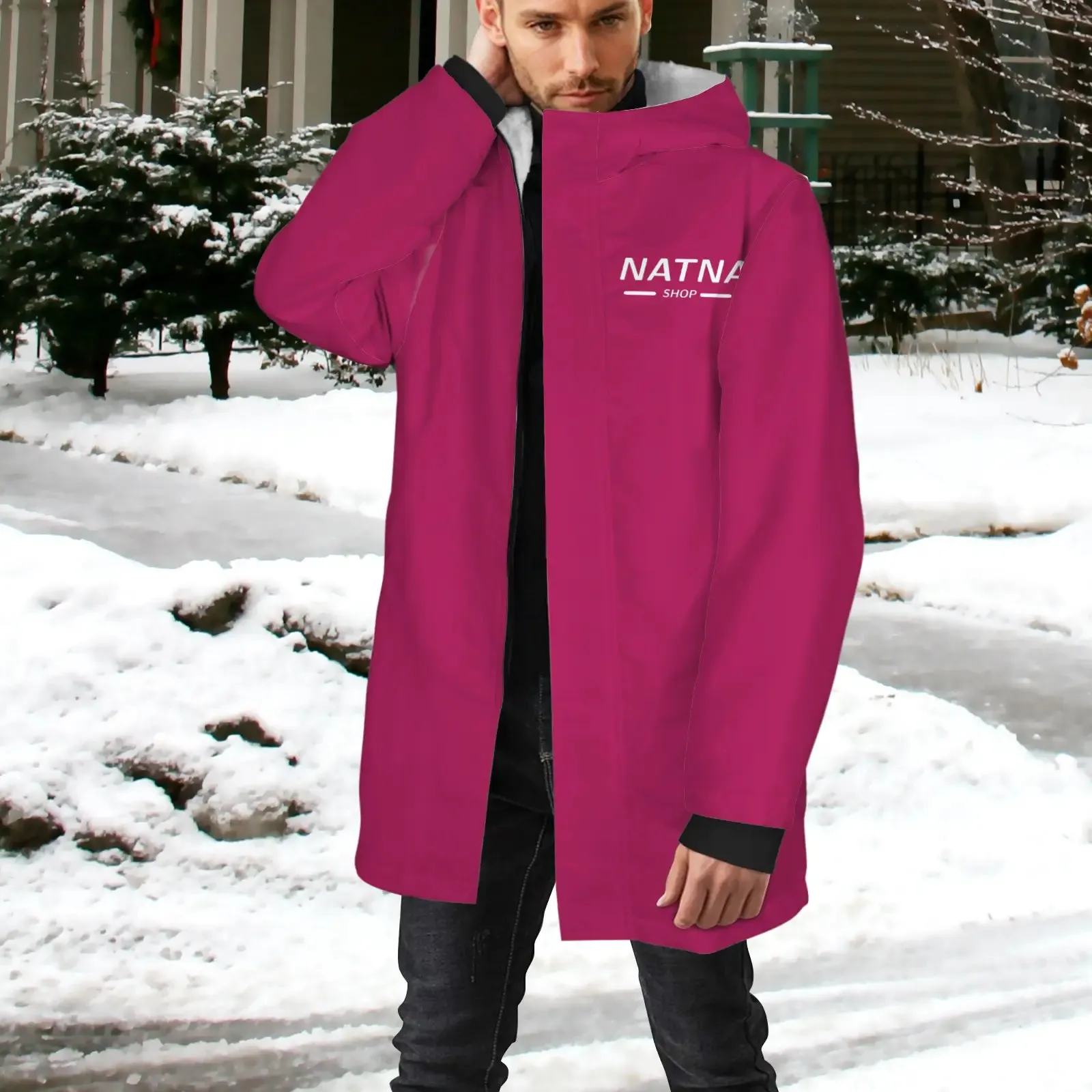 Men's Mid-Length Hooded Coat