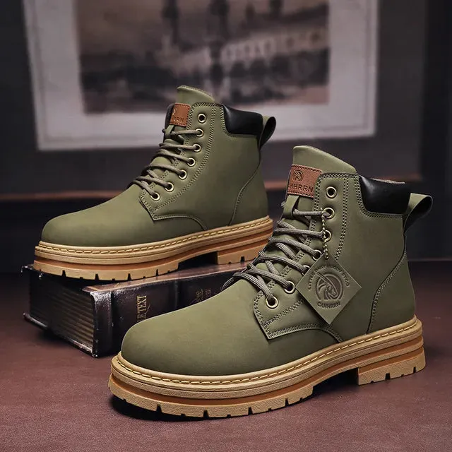 Men's Premium Leather High Top Boots