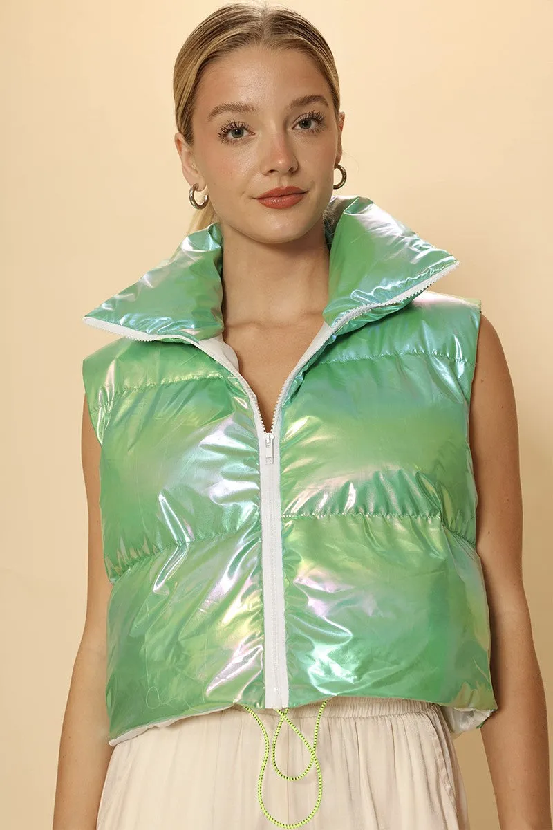 Metallic Puffer Vest